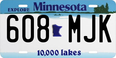 MN license plate 608MJK