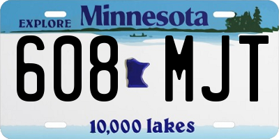 MN license plate 608MJT