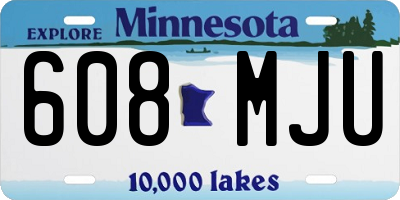 MN license plate 608MJU