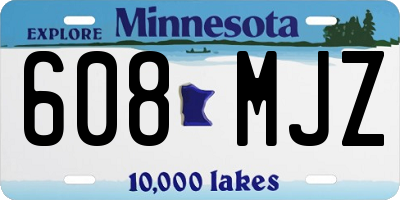 MN license plate 608MJZ