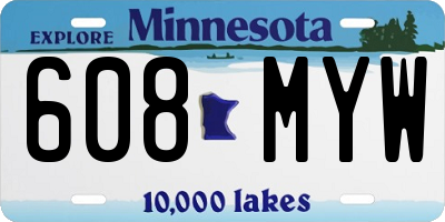 MN license plate 608MYW