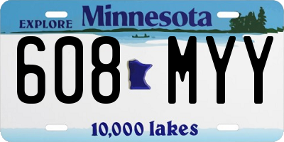 MN license plate 608MYY