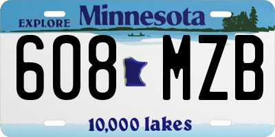 MN license plate 608MZB