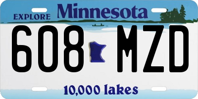 MN license plate 608MZD