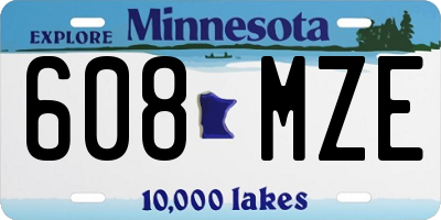 MN license plate 608MZE