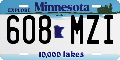 MN license plate 608MZI