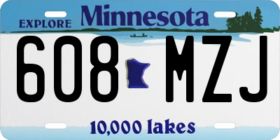 MN license plate 608MZJ