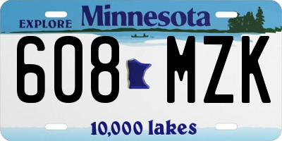 MN license plate 608MZK