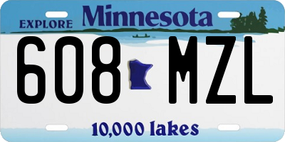 MN license plate 608MZL
