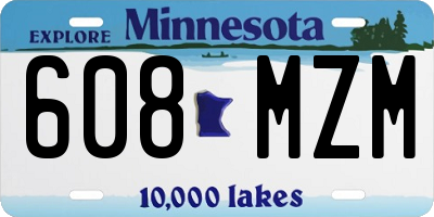 MN license plate 608MZM
