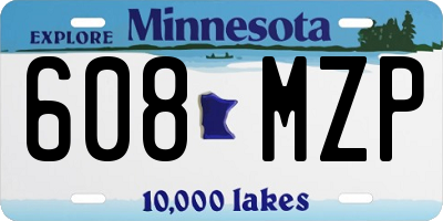 MN license plate 608MZP