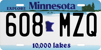 MN license plate 608MZQ