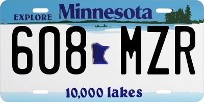 MN license plate 608MZR