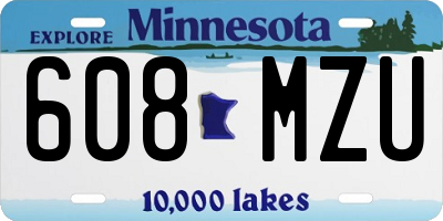 MN license plate 608MZU