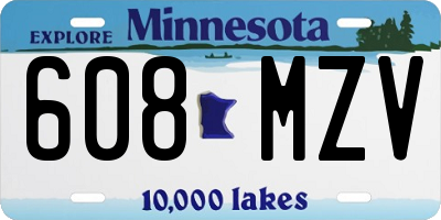 MN license plate 608MZV