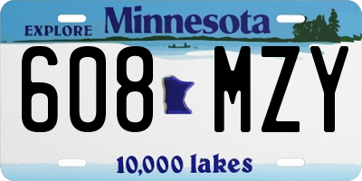 MN license plate 608MZY