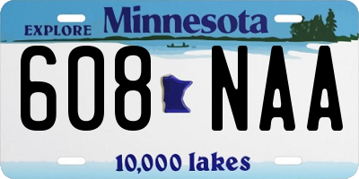 MN license plate 608NAA