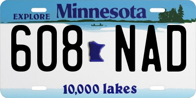 MN license plate 608NAD