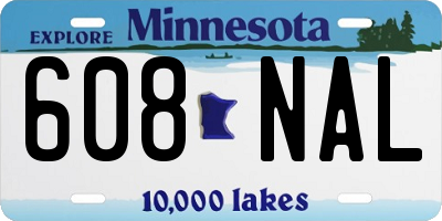 MN license plate 608NAL