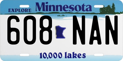 MN license plate 608NAN