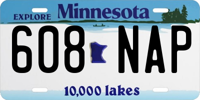 MN license plate 608NAP