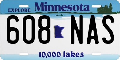 MN license plate 608NAS