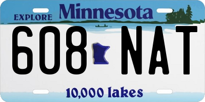 MN license plate 608NAT