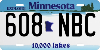 MN license plate 608NBC