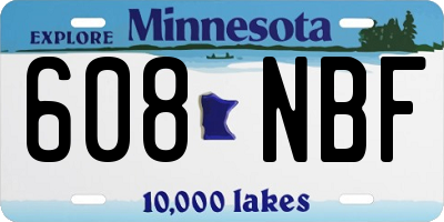 MN license plate 608NBF