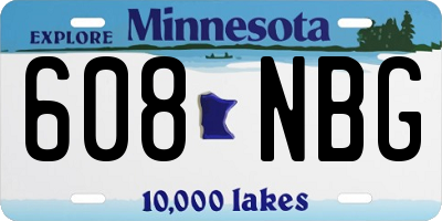 MN license plate 608NBG