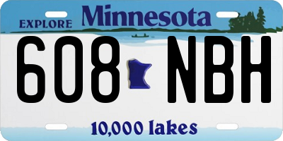 MN license plate 608NBH