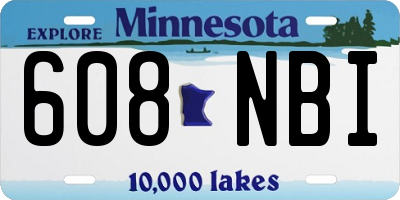 MN license plate 608NBI