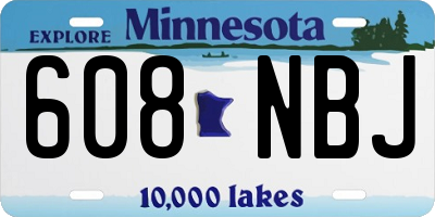 MN license plate 608NBJ
