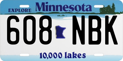 MN license plate 608NBK