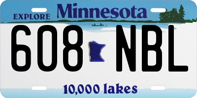 MN license plate 608NBL
