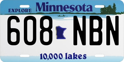 MN license plate 608NBN