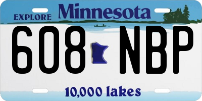 MN license plate 608NBP