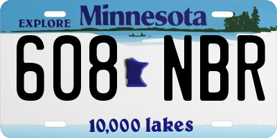 MN license plate 608NBR