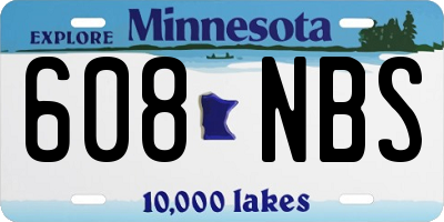 MN license plate 608NBS