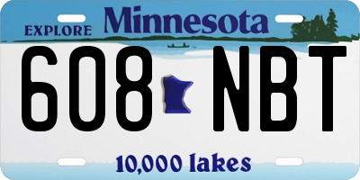 MN license plate 608NBT