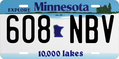 MN license plate 608NBV