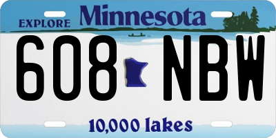 MN license plate 608NBW