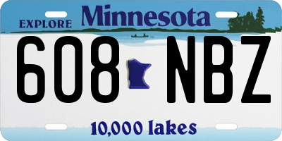 MN license plate 608NBZ