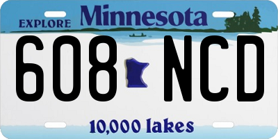 MN license plate 608NCD