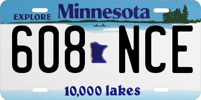 MN license plate 608NCE