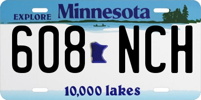 MN license plate 608NCH