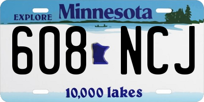 MN license plate 608NCJ
