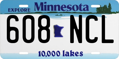 MN license plate 608NCL