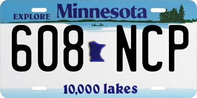 MN license plate 608NCP