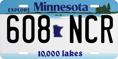 MN license plate 608NCR